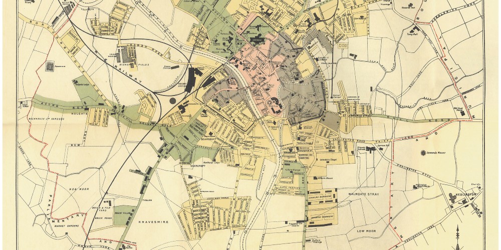 An historic map of York showing poverty